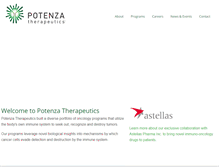 Tablet Screenshot of potenzatherapeutics.com